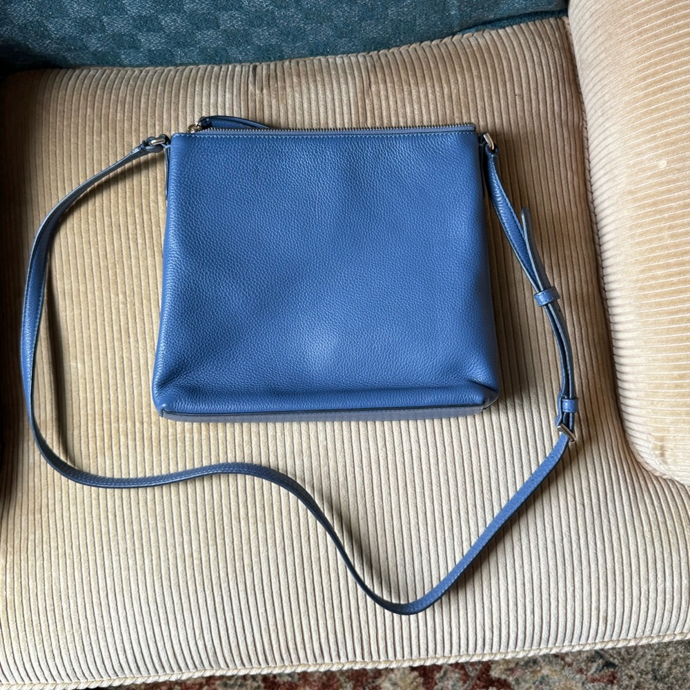 NWOT Kate Spade Smokey Blue Pebbled Leather Crossbody - Picture 7 of 7